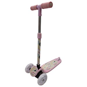 Isıklı Sevimli Stickerlı Scooter (Pembe)