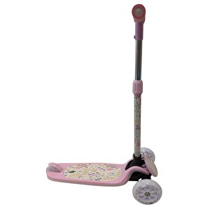 Isıklı Sevimli Stickerlı Scooter (Pembe)