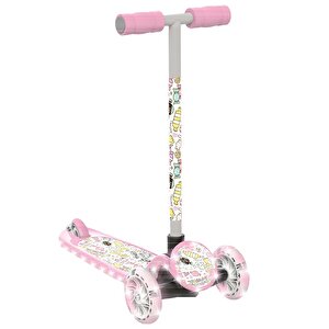 Isıklı Sevimli Stickerlı Scooter (Pembe)