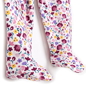 Kalp Baskılı Yenidoğan Kız Body-Patikli Alt-Şapka Kız Bebek