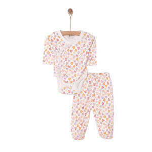 HelloBaby Kalp Baskılı, Ekru, Yenidoğan
