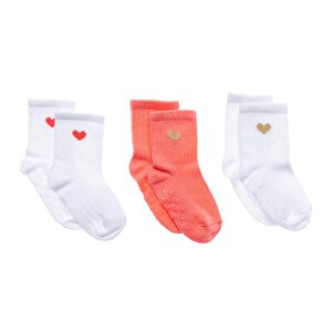 HelloBaby Kalp Desenli 3, Beyaz, 2-3 YAŞ