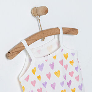 Kalp Desenli İp Askılı Body