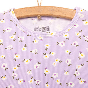 Kaşkorse Çiçek Desen Uzun Kol Pijama Takımı