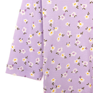 Kaşkorse Çiçek Desen Uzun Kol Pijama Takımı