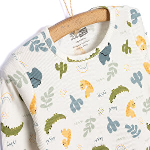 Kaşkorse Fil Desenli Uzun Kol Pijama Takımı Kaşkorse Fil Desenli Uzun Kol Pijama Takımı