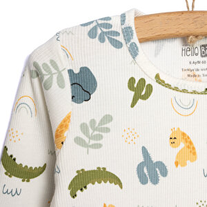 Kaşkorse Fil Desenli Uzun Kol Pijama Takımı Kaşkorse Fil Desenli Uzun Kol Pijama Takımı