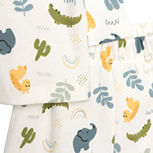 Kaşkorse Fil Desenli Uzun Kol Pijama Takımı Kaşkorse Fil Desenli Uzun Kol Pijama Takımı