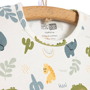 Kaşkorse Fil Desenli Uzun Kol Pijama Takımı Kaşkorse Fil Desenli Uzun Kol Pijama Takımı