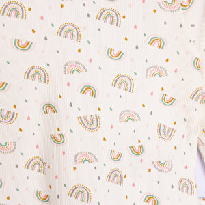 Kız Bebek Pijama Takım Kaşkorse Gökkuşağı Bisiklet Yaka Uzun Kol Ekru Kız Bebek Pijama Takım Kaşkorse Gökkuşağı Bisiklet Yaka Uzun Kol Ekru