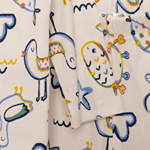 Kaşkorse Hayvan Desenli Uzun Kol Pijama Takımı Kaşkorse Hayvan Desenli Uzun Kol Pijama Takımı