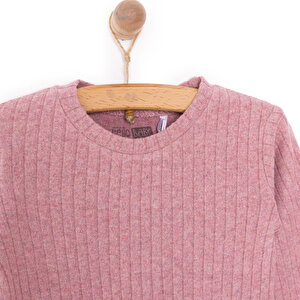 Kız Bebek Pijama Takım Kaşkorse Bisiklet Yaka Uzun Kol Açık Kırmızı