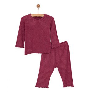 Kız Bebek Pijama Takım Ka, Kırmızı, 6 Ay