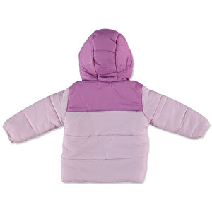 Kış Kız Bebek Basic İki Renkli Kapüşonlu Mont