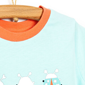 Kısa Kol Bisiklet Yaka Pijama Takımı Kız Bebek