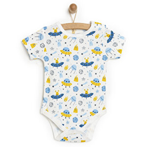 HelloBaby Kısa Kol Body, Beyaz, 3 Ay
