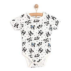 HelloBaby Kısa Kol Body, Bej, 3 Ay