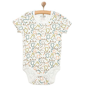 HelloBaby Kısa Kol Body, Ekru, 3 Ay