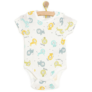 HelloBaby Kısa Kol Body, Ekru, 3 Ay