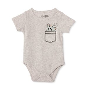 HelloBaby Kısa Kol Body, Ekru, 1 - 3 Ay