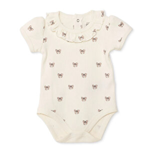 HelloBaby Kısa Kol Body, Pudra, 3 - 6 Ay