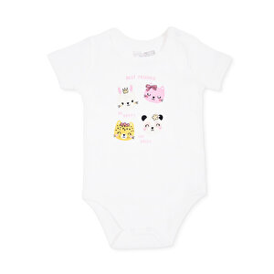 HelloBaby Kısa Kol Body, Ekru, 1 - 3 Ay