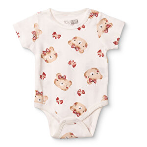 HelloBaby Kısa Kol Body, Ekru, 1 - 3 Ay