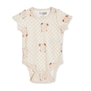 HelloBaby Kısa Kol Body, Ekru, 1 - 3 Ay