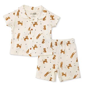 HelloBaby Kısa Kol Pijam, Ekru, 3 - 6 Ay