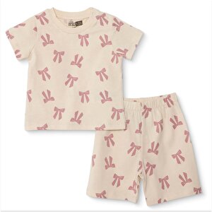 HelloBaby Kısa Kol Pijam, Ekru, 3 - 6 Ay