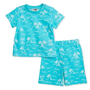 HelloBaby Kısa Kol Pijam, Mavi, 3 - 6 Ay