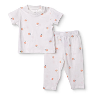 HelloBaby Kısa Kol Pijam, Ekru, 3 - 6 Ay