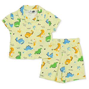 HelloBaby Kısa Kol Pija, Yeşil, 3 - 6 Ay