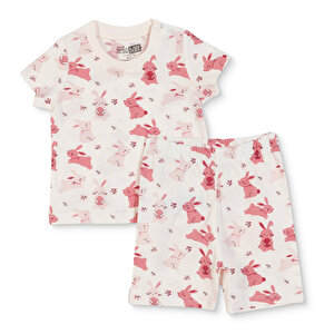 HelloBaby Kısa Kol Pijam, Ekru, 3 - 6 Ay