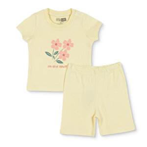 HelloBaby Kısa Kol Pijam, Sarı, 3 - 6 Ay