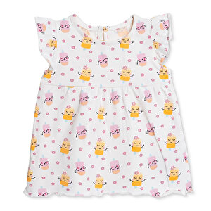 HelloBaby Kısa Tulum, Beyaz, 6 Ay