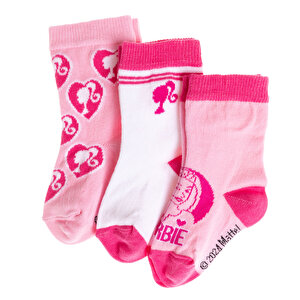 Barbie Desenli 3'lü Soket Çorap Kız Bebek Barbie Desenli 3'lü Soket Çorap Kız Bebek
