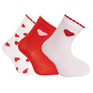 HelloBaby Kız 3lü Soket, Kırmızı, 0-6 Ay