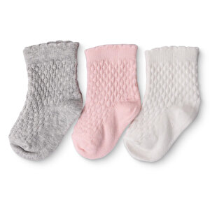 HelloBaby 3lü Soket, Açık Pembe, 0-6 Ay