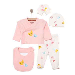 HelloBaby Kız 5li Askı H, Bej, Yenidoğan