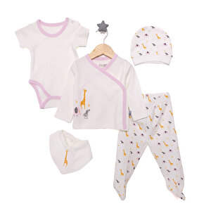 HelloBaby Kız 5li Kutul, Ekru, Yenidoğan