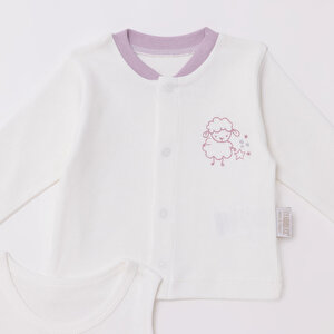 Kız Bebek 10'lu Hastane Çıkışı İnterlok V Yaka Uzun Kol Patikli Kız Bebek 10'lu Hastane Çıkışı İnterlok V Yaka Uzun Kol Patikli