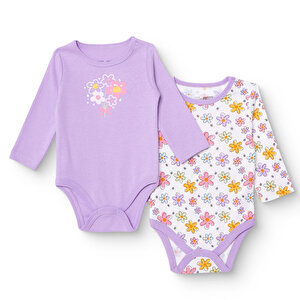 HelloBaby 2li Uzun Kol B, Lila, 1 - 3 Ay