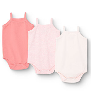 Kız Bebek 3lü Atlet Body Ribana Bisiklet Yaka İp Askılı Kız Bebek 3lü Atlet Body Ribana Bisiklet Yaka İp Askılı