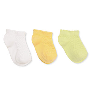 HelloBaby 3'lü Bilek Çorap, Sarı, 0-6 Ay