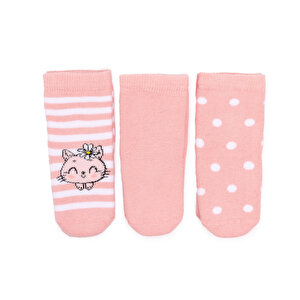 HelloBaby 3lü Havlu Çorap, Pembe, 0-6 Ay