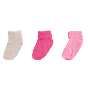 Kız Bebek 3lü Kıvrık Çorap