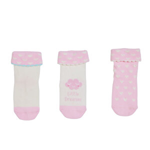 HelloBaby 3lü Kıv, Pembe Baskılı, 0-3 Ay