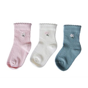 HelloBaby 3lü Soket Çorap, Pembe, 0-6 Ay