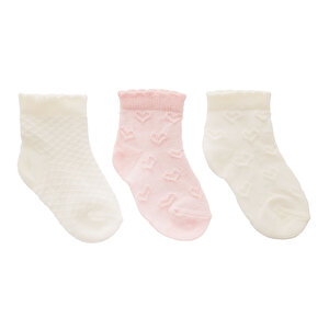 HelloBaby 3lü Soket Çorap, Ekru, 0-6 Ay HelloBaby 3lü Soket Çorap, Ekru, 0-6 Ay